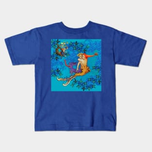 BUT WHAT ARE YOU LOOKING AT ? Mermaid Fall in Love with a Triton Half Sea Dragon Kids T-Shirt